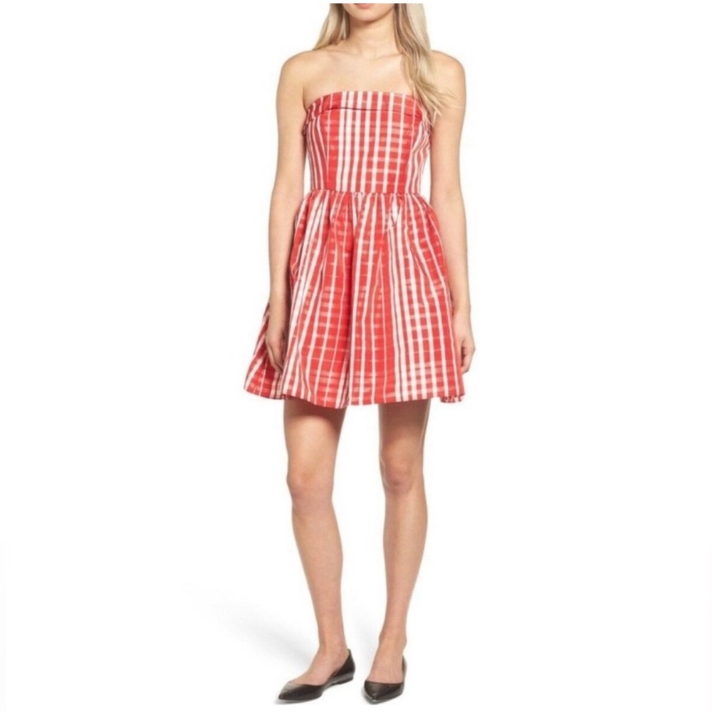 New VINEYARD VINES Multi Scale Gingham Strapless DRESS NWT - Picture 2 of 15